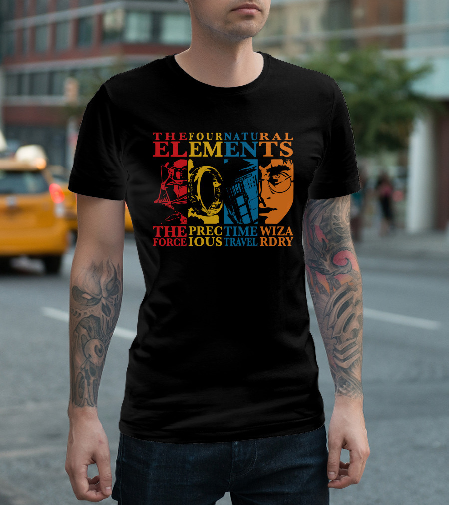 The Four Natural Elements Force Prec Time Travel Wizardry T-Shirt
