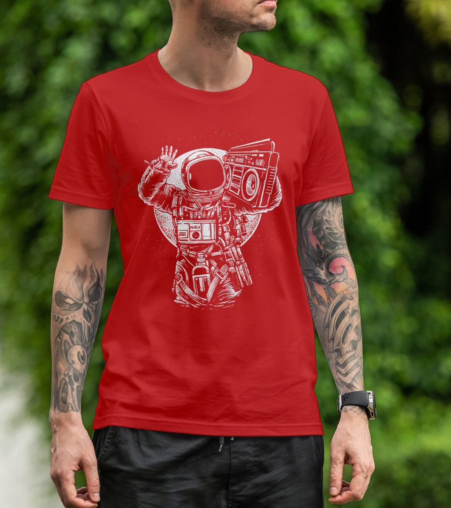 NASA Astronaut With Boombox Space T-Shirt
