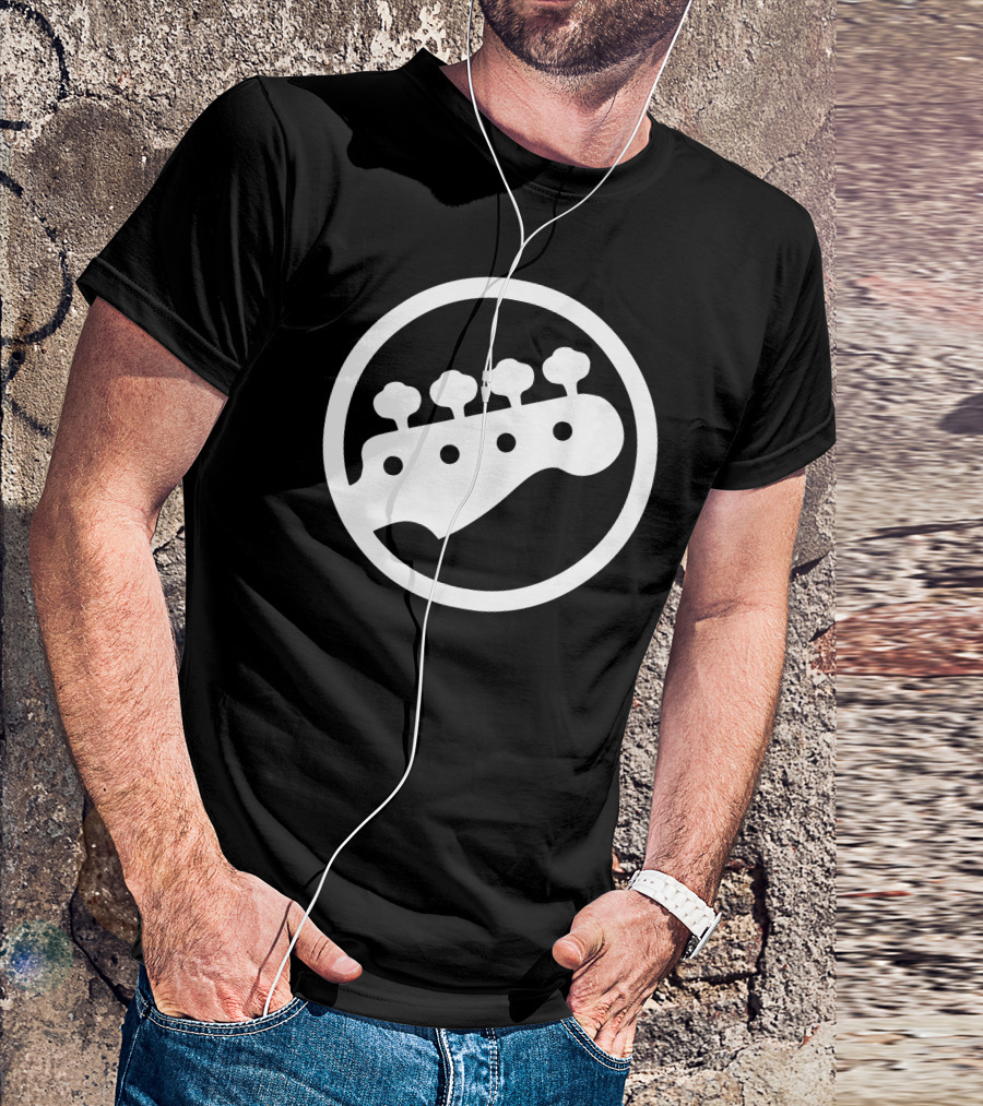Bass Guitar Player Tuning Pegs Circle T-Shirt