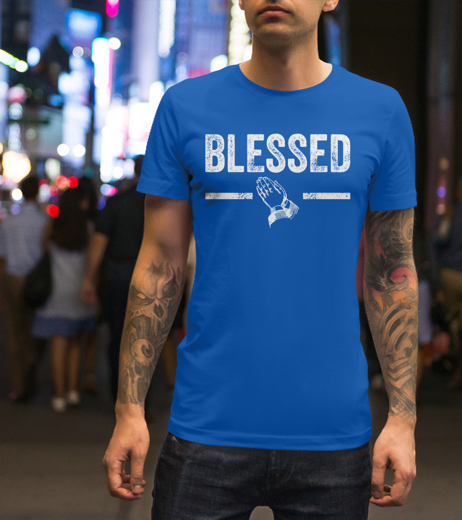 Blessed Praying Hands Christian Faith T-Shirt