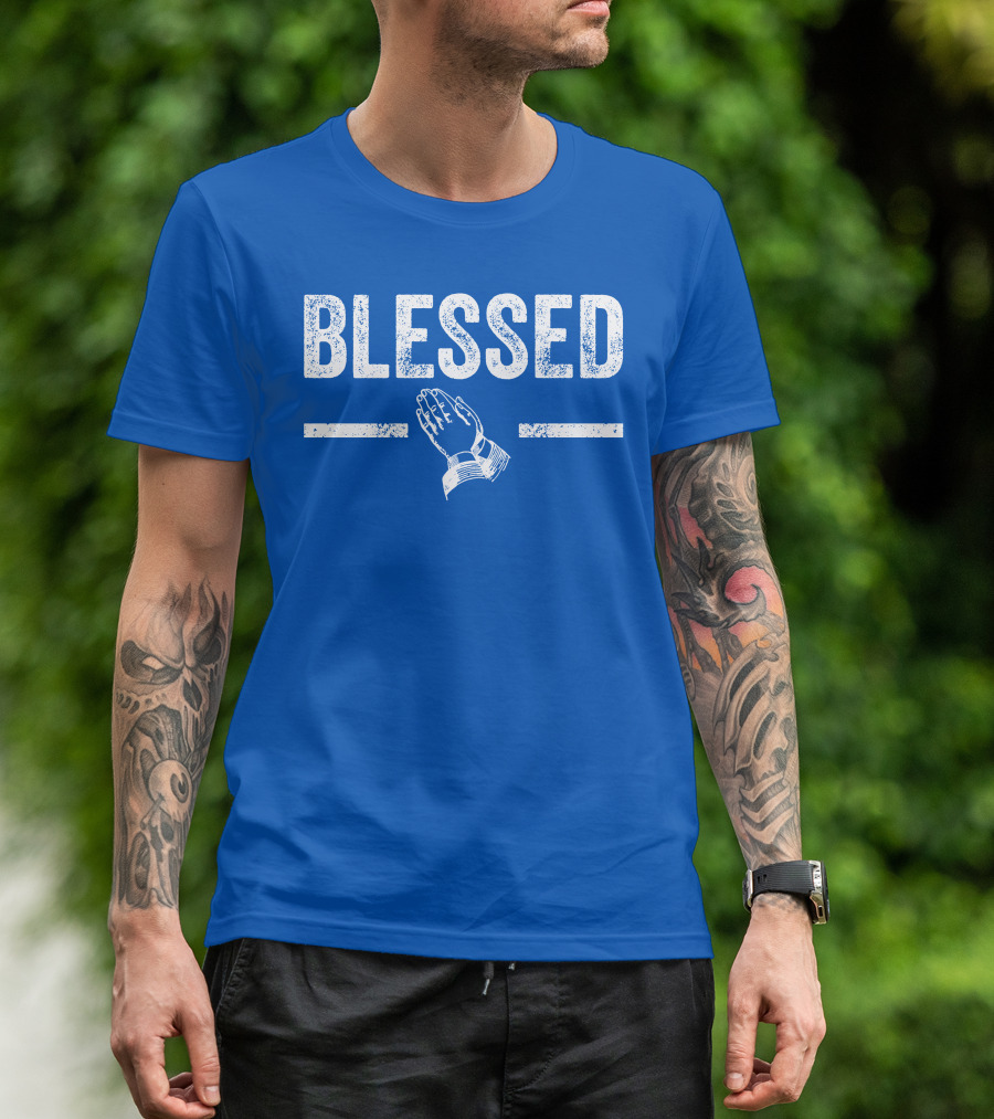Blessed Praying Hands Christian Faith T-Shirt
