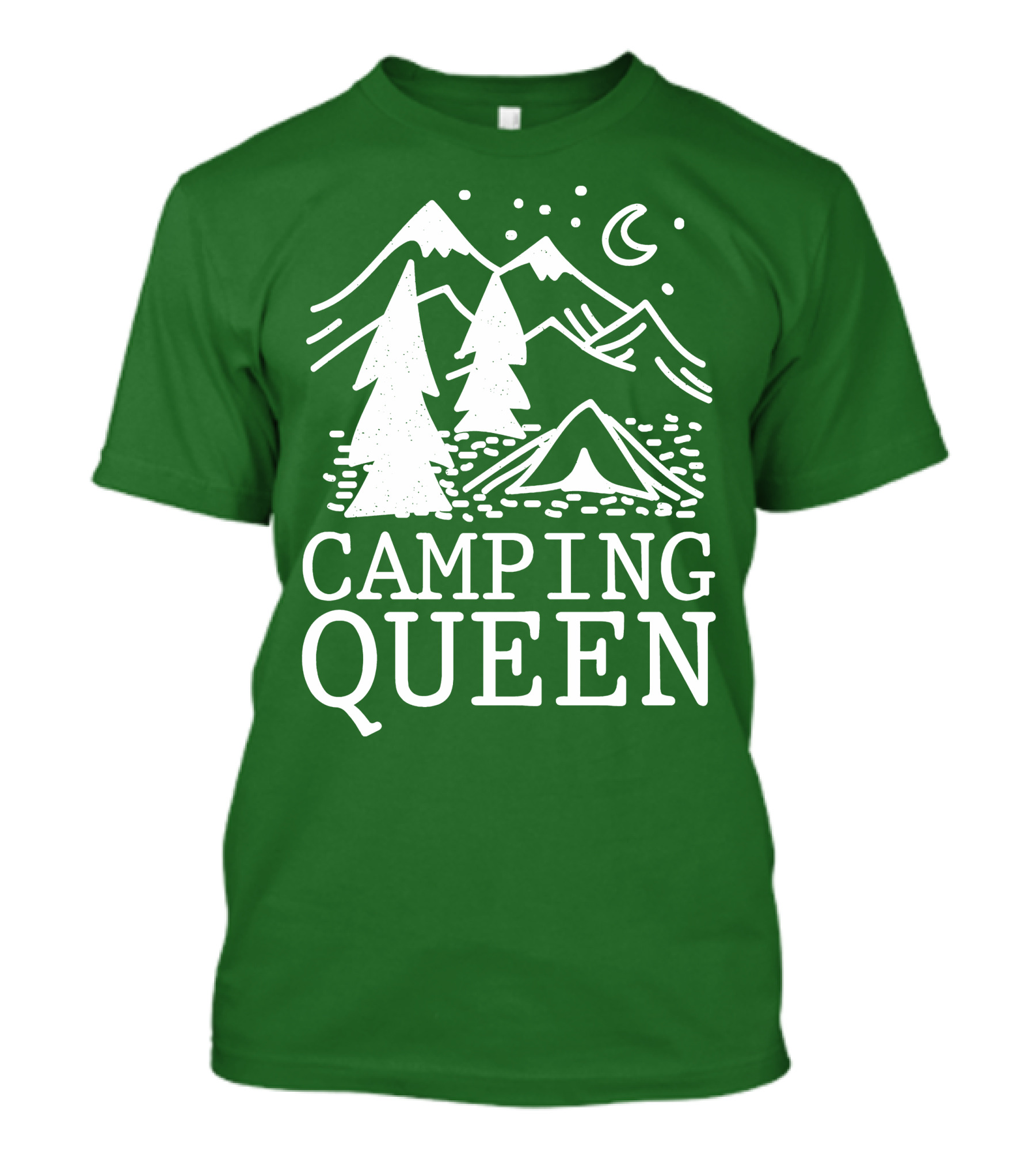 Camping Queen Mountain Tent Moon Forest Adventure T-Shirt