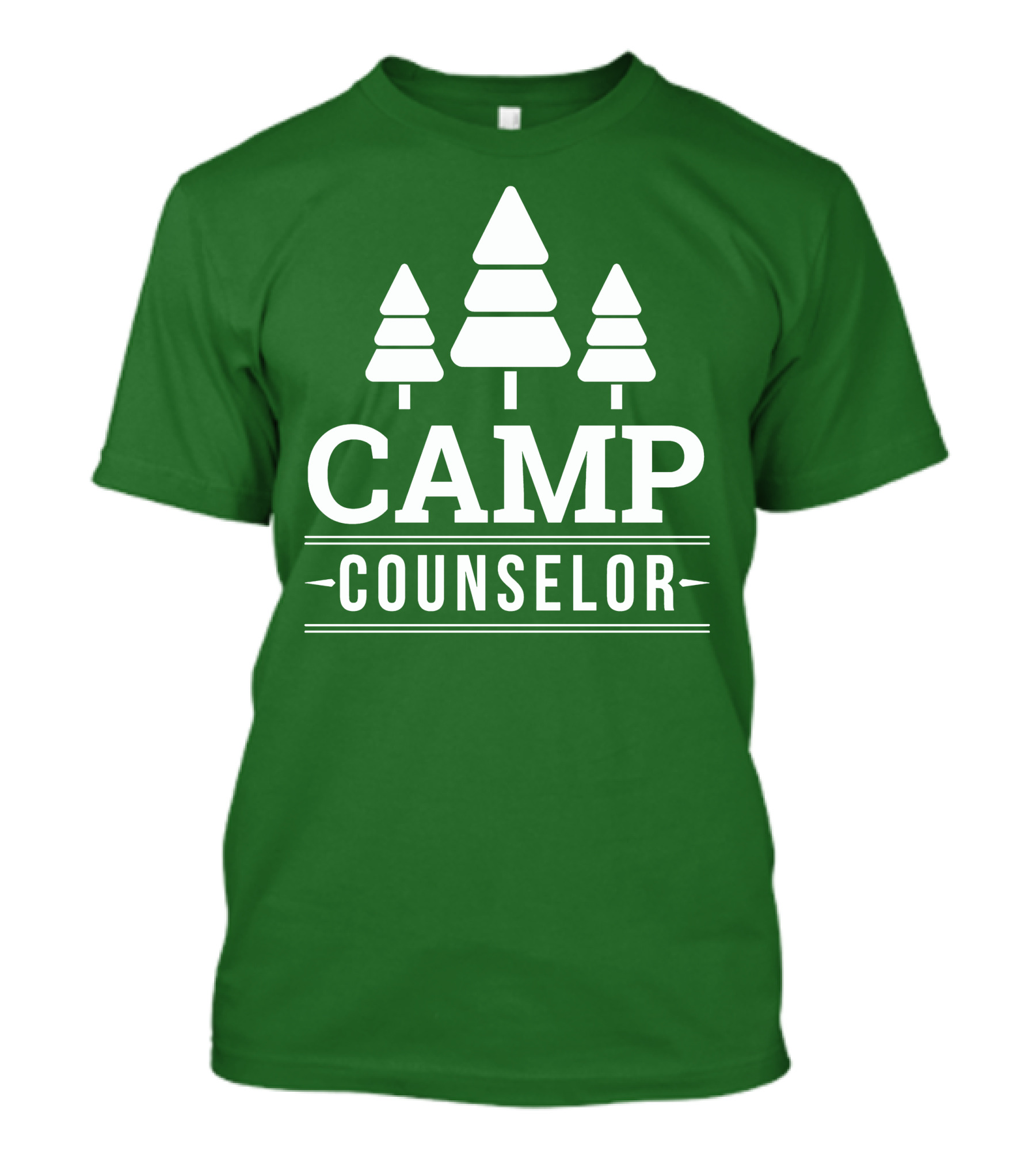 CAMP COUNSELOR Tree Icon Green Background T-Shirt