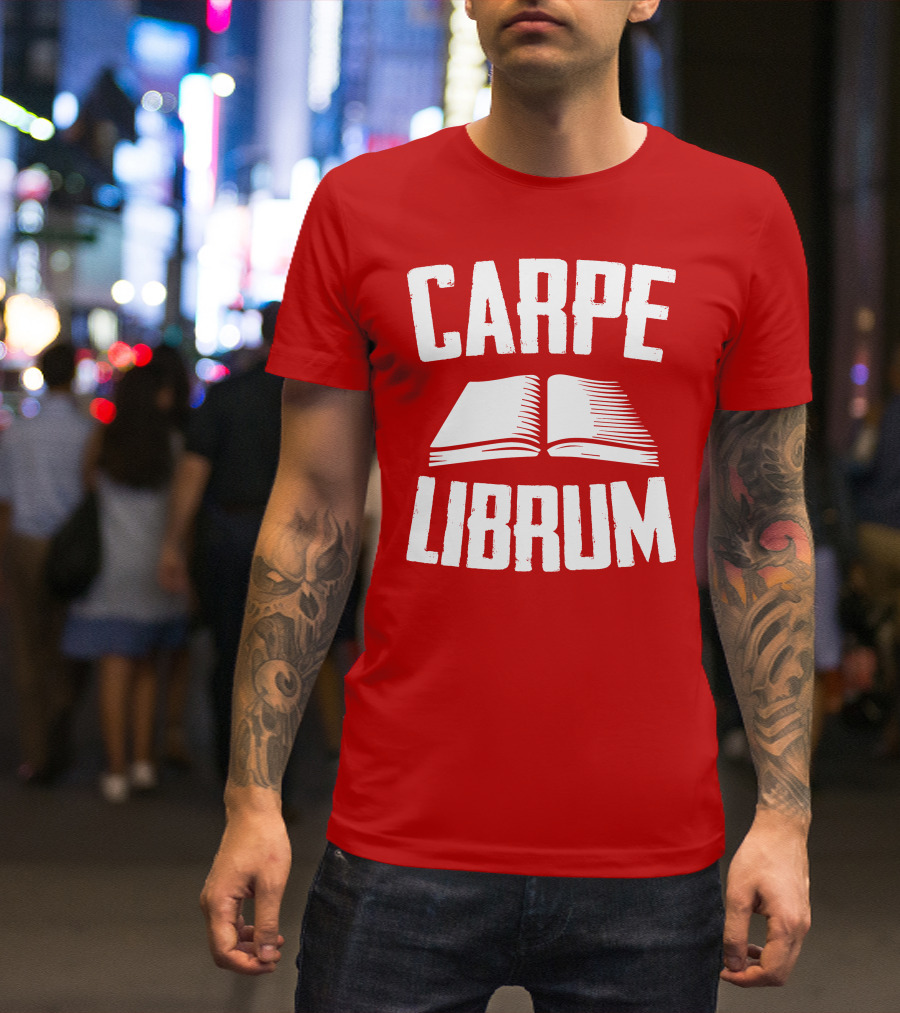 Carpe Librum Open Book Typography T-Shirt