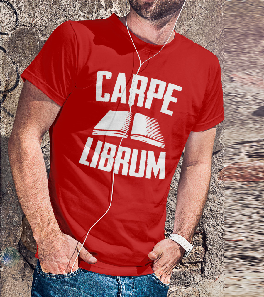 Carpe Librum Open Book Typography T-Shirt