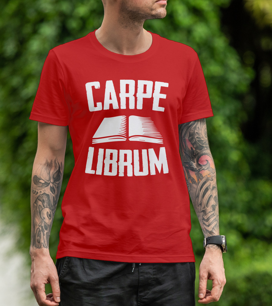 Carpe Librum Open Book Typography T-Shirt