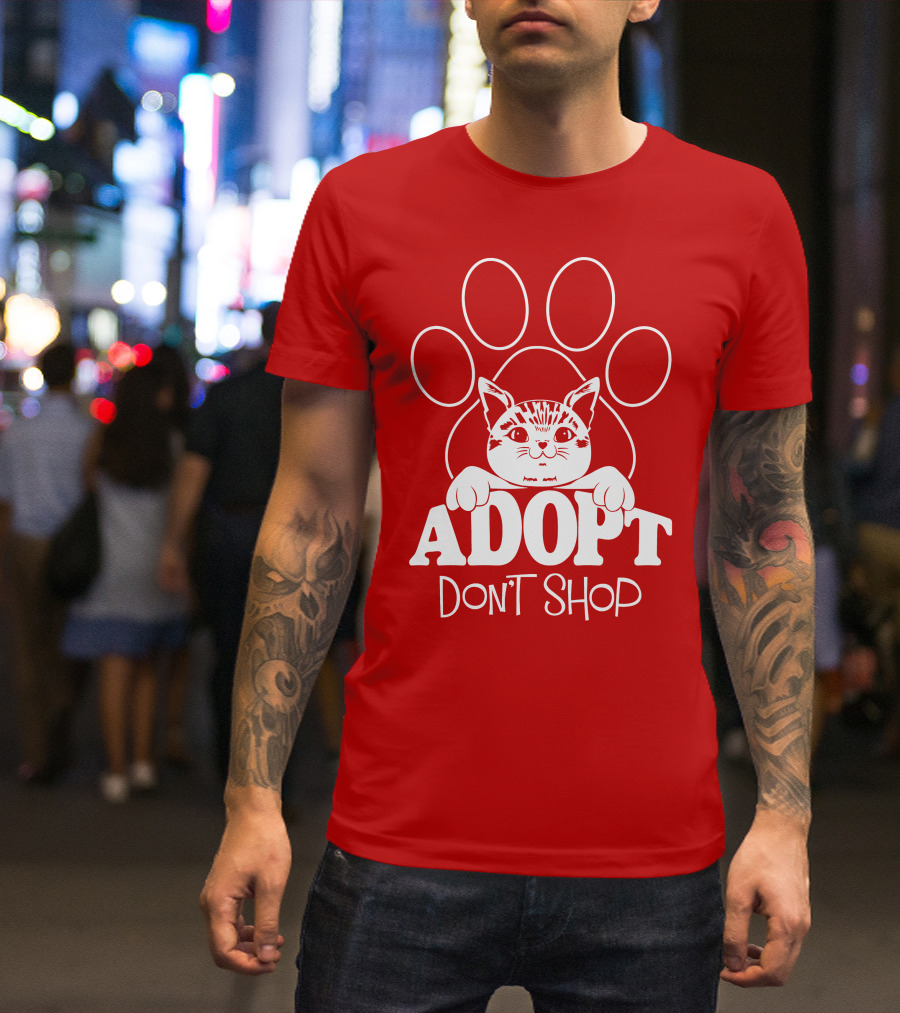 Cat Paw Adopt Don't Shop T-Shirt