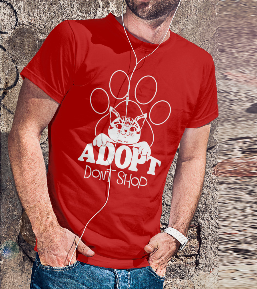 Cat Paw Adopt Don't Shop T-Shirt