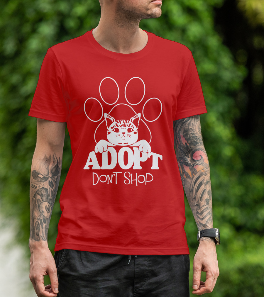Cat Paw Adopt Don't Shop T-Shirt