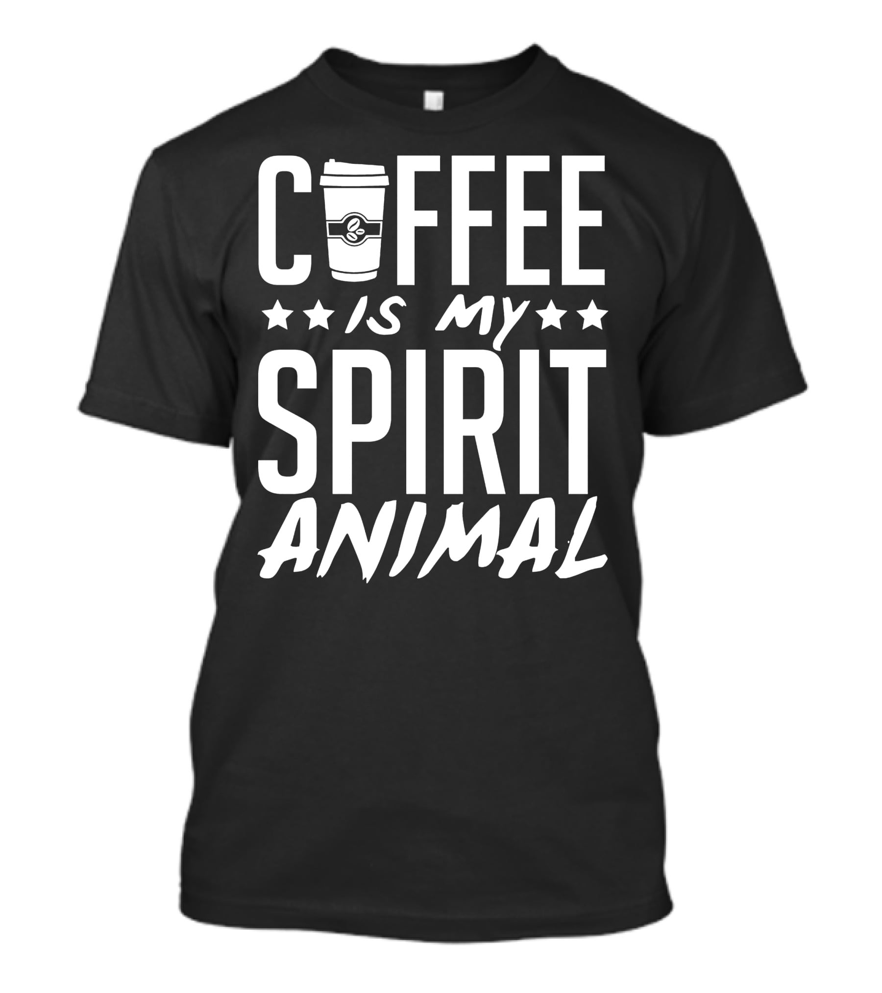 Coffee Is My Spirit Animal Coffee Cup Stars T-Shirt