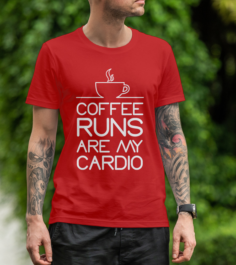 Coffee Runs Are My Cardio Cup Icon T-Shirt