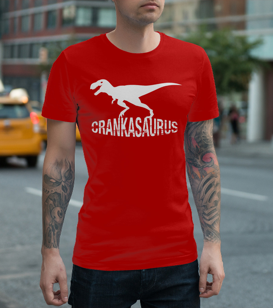 Crankasaurus Dinosaur Logo Parody T-Rex T-Shirt