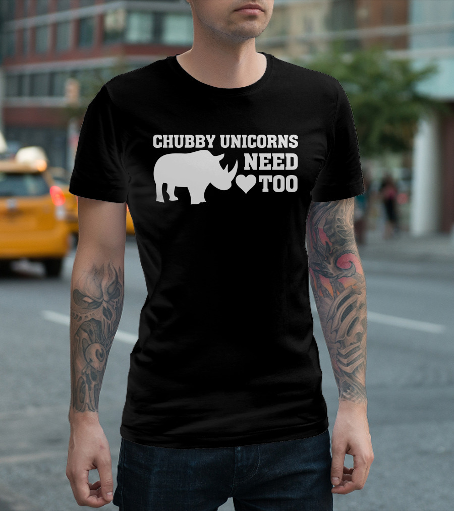 Chubby Unicorns Need Love ♥ Too Rhino T-Shirt