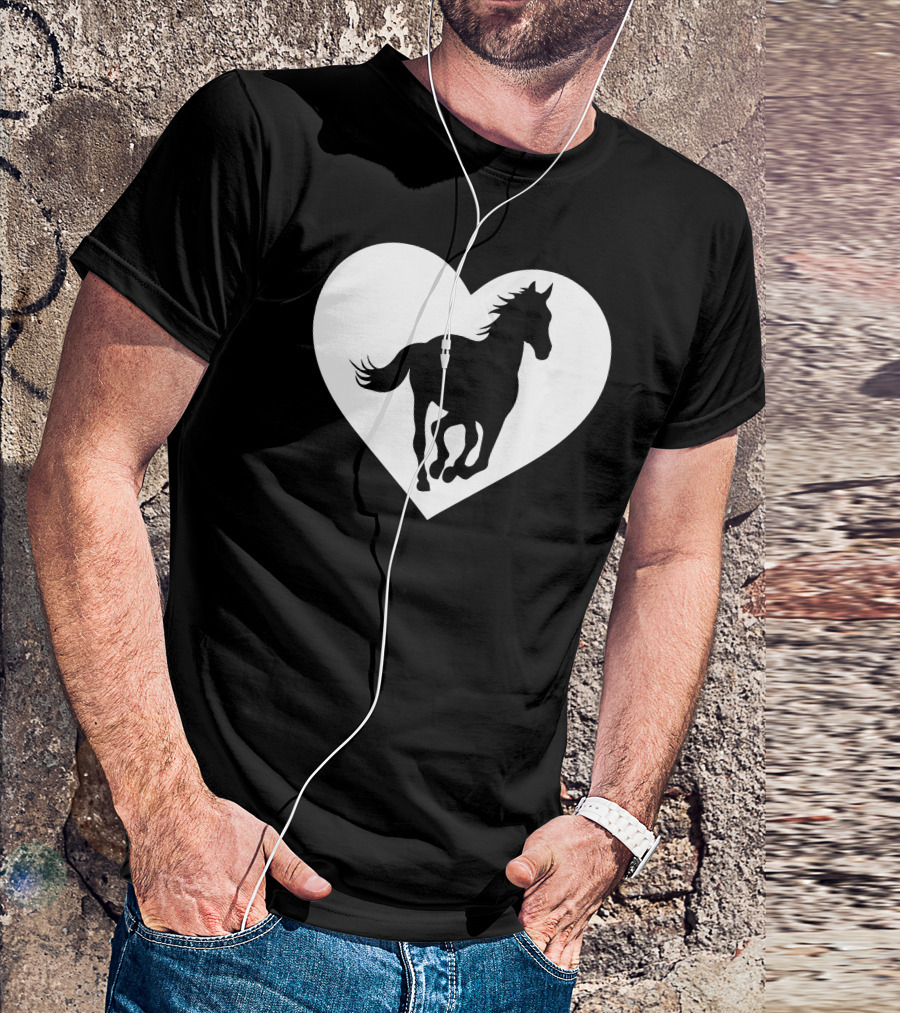 Heart Horse Silhouette Icon T-Shirt