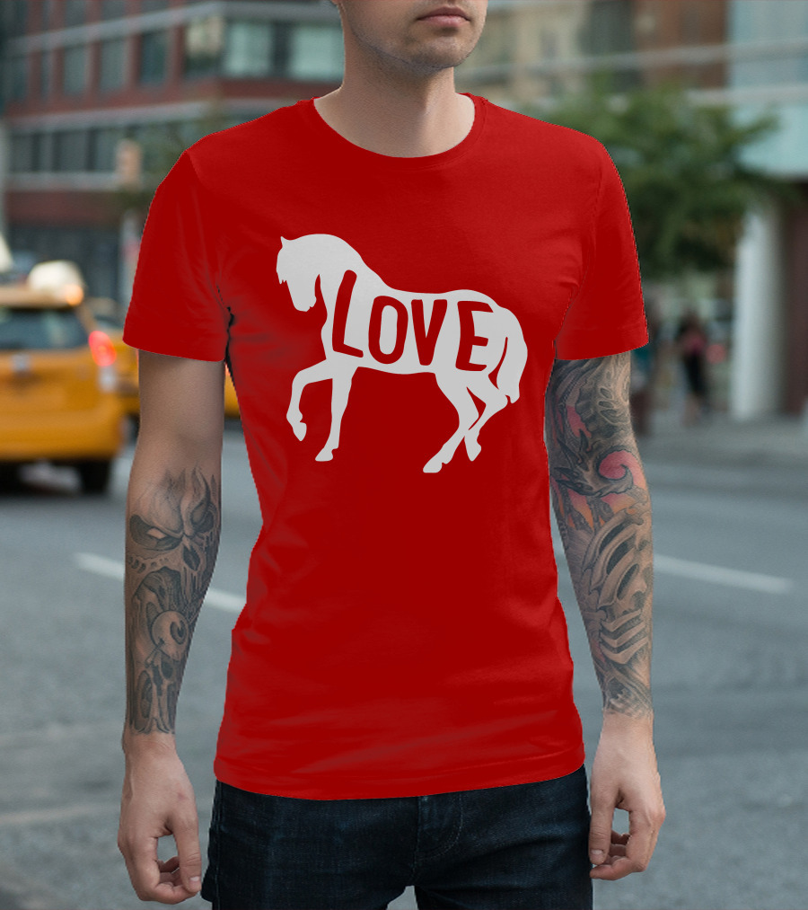 Love Horse White Silhouette T-Shirt