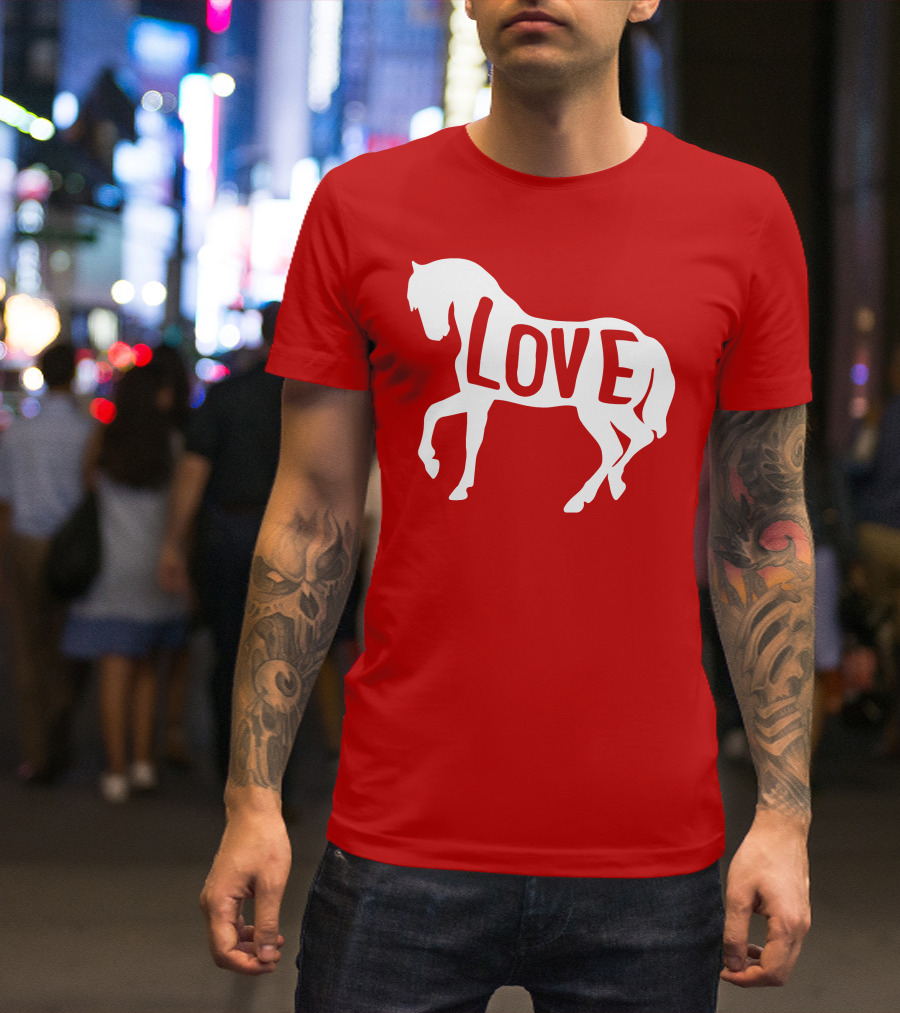 Love Horse White Silhouette T-Shirt