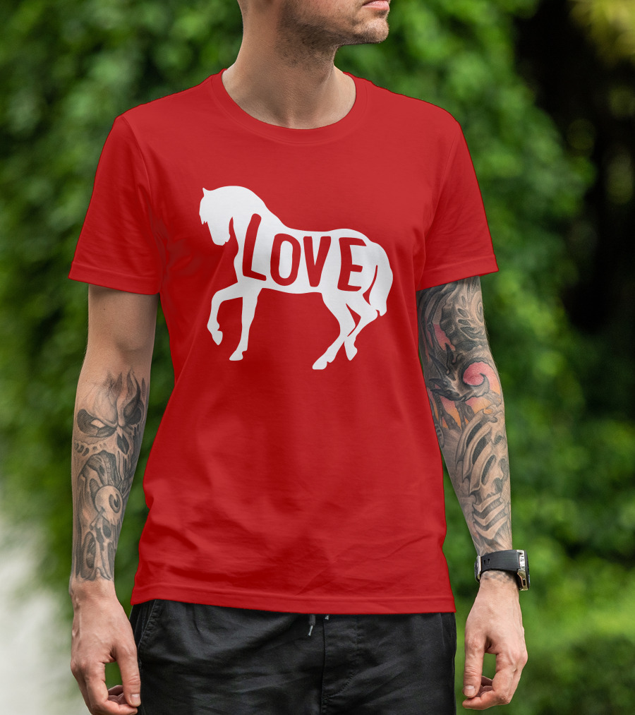 Love Horse White Silhouette T-Shirt