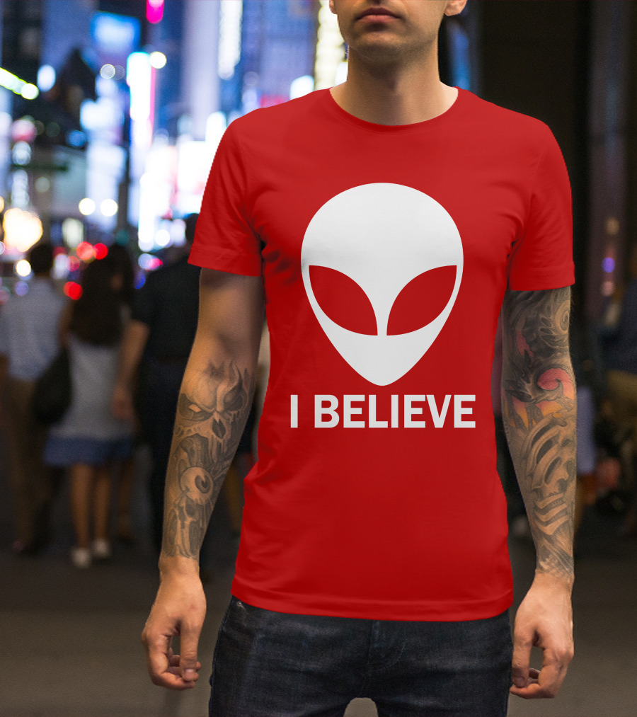 I Believe Alien Face T-Shirt