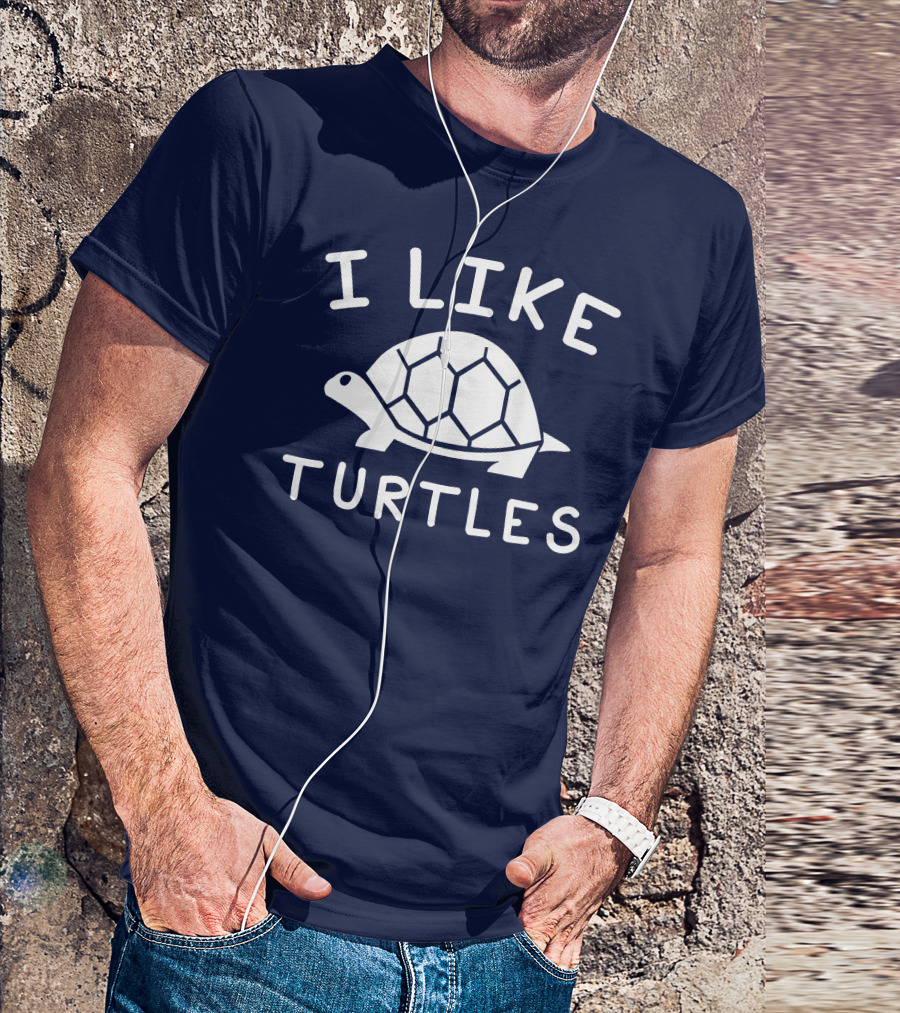I Like Turtles Funny Tortoise Lover Geometric T-Shirt