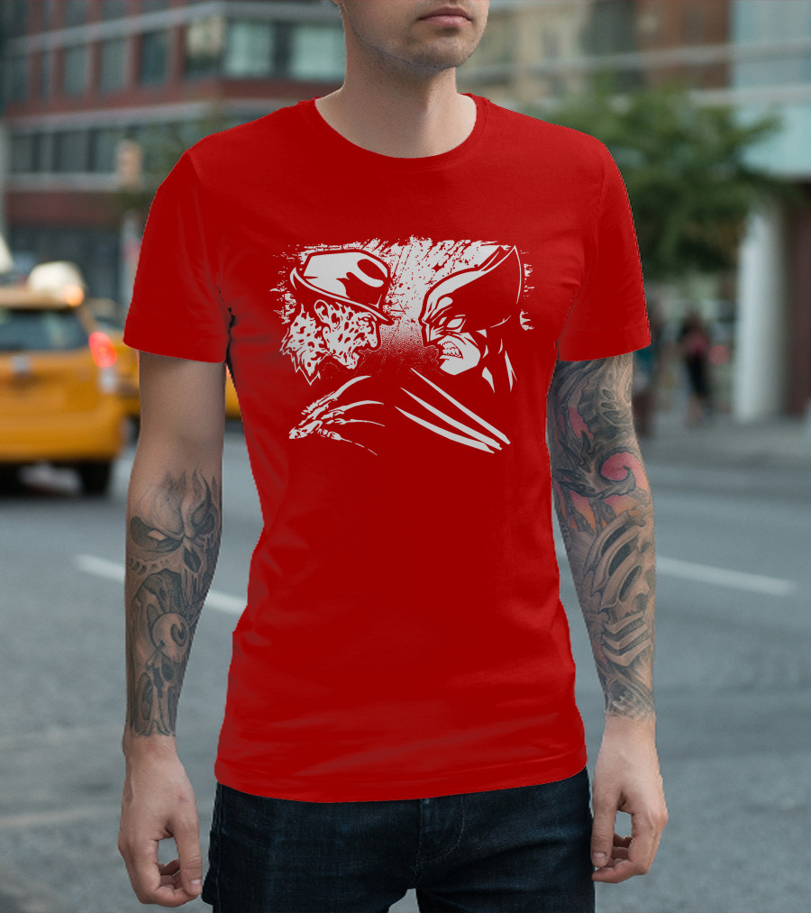 Freddy Krueger Vs Wolverine Epic Clash Showdown T-Shirt