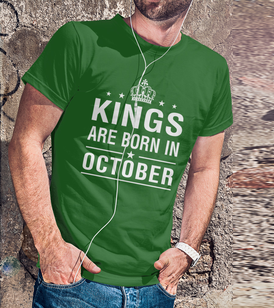 Kings Are Born In October Crowned T-Shirt