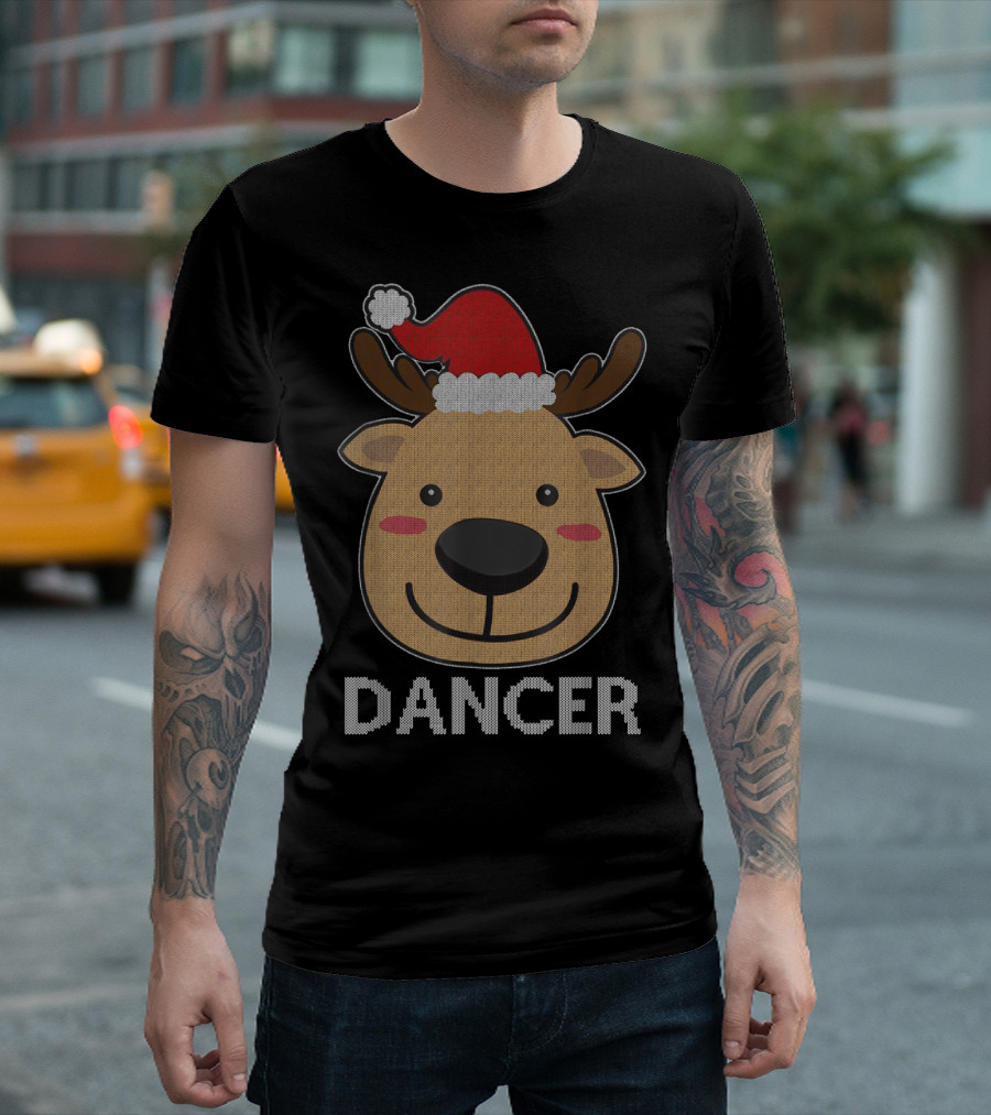 Santa Reindeer Dancer Ugly Christmas T-Shirt
