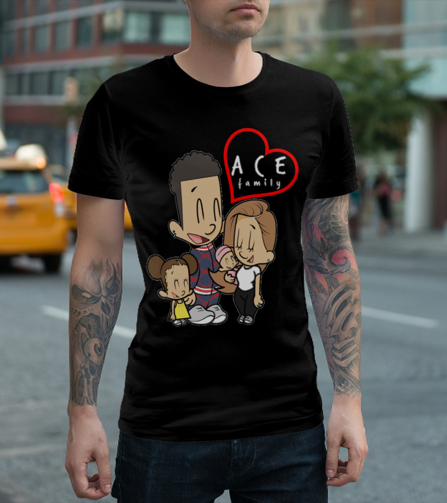 Ace Family Cartoon Heart Merck T-Shirt