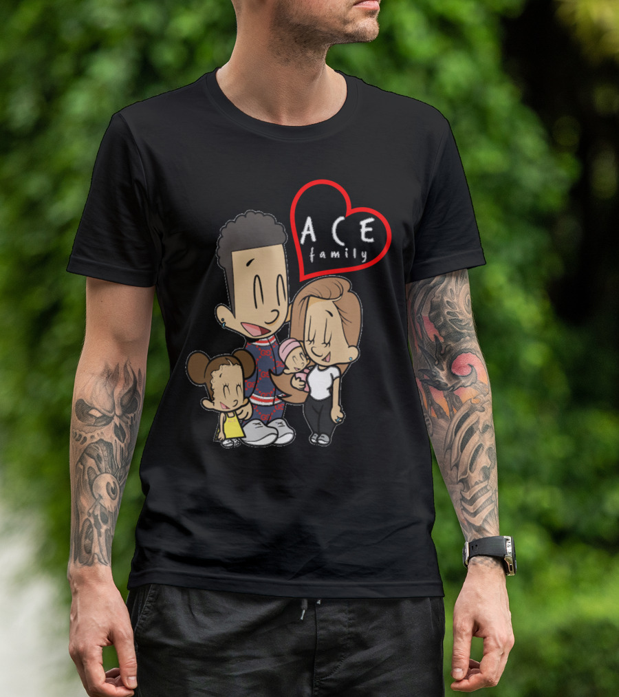 Ace Family Cartoon Heart Merck T-Shirt