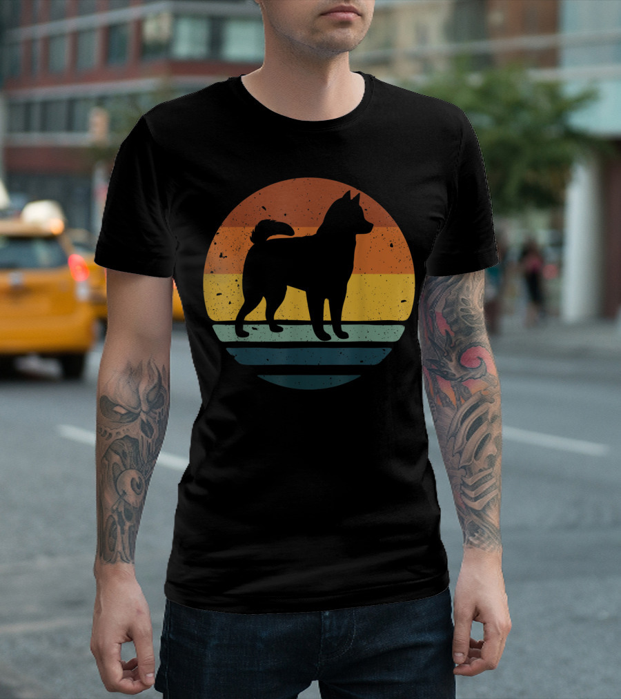 Alaskan Klee Kai Vintage Dog Sunset T-Shirt