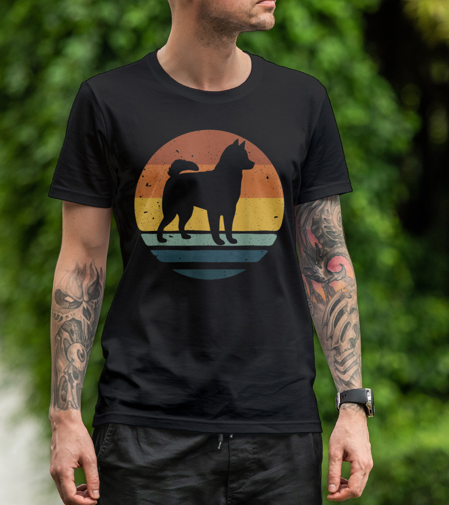 Alaskan Klee Kai Vintage Dog Sunset T-Shirt