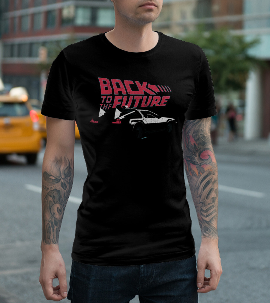 Back To The Future Delorean Car Retro Movie T-Shirt