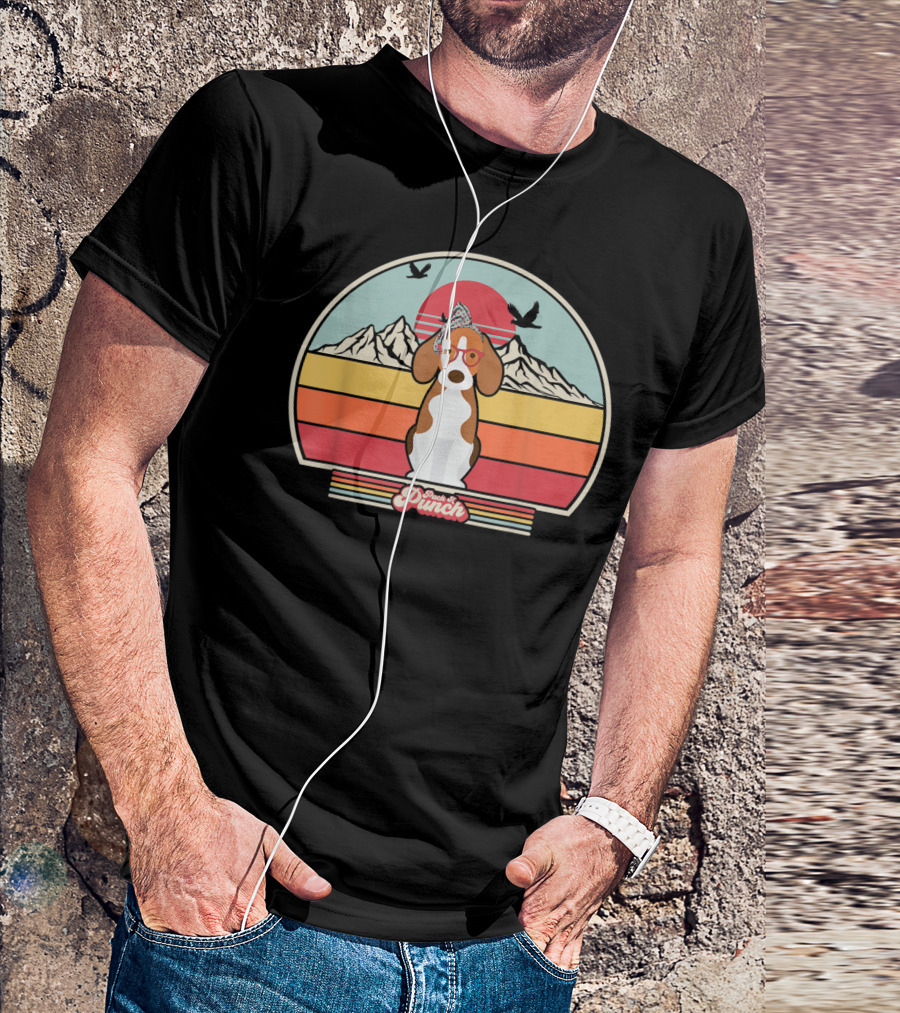 Paws And Punch Beagle Sunset Mountain T-Shirt