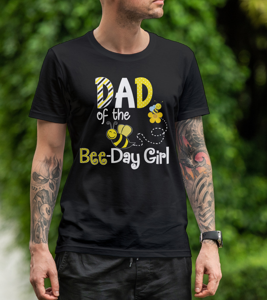 Dad Of The Bee-Day Girl Birthday Matching Hive Party T-Shirt