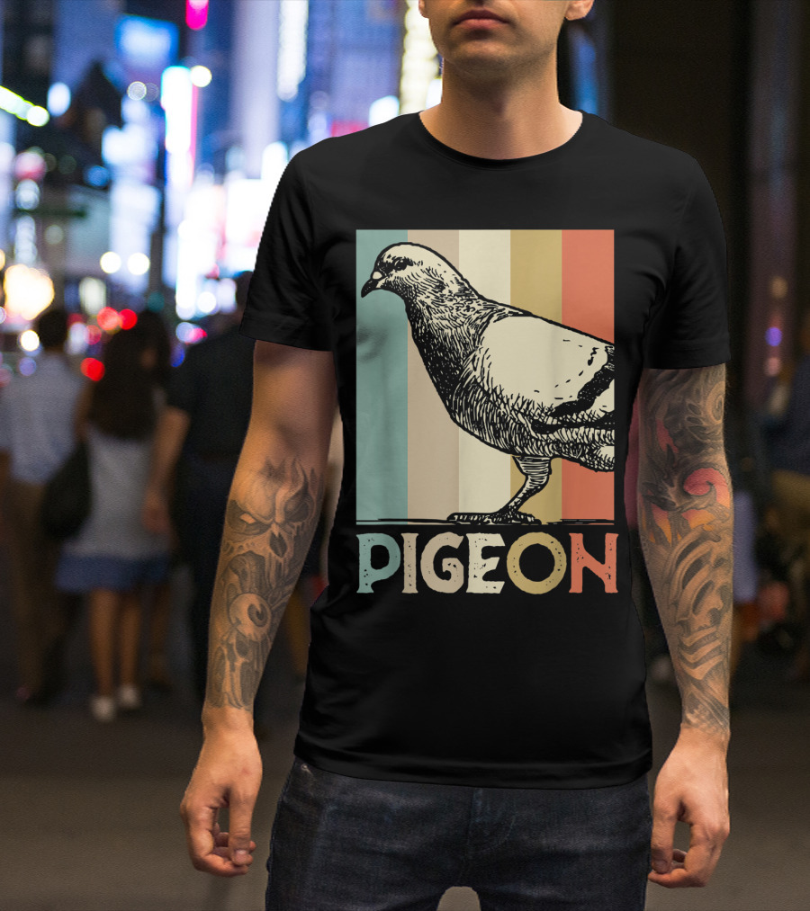 Pigeon Breeder Racing Retro Bird Stripes T-Shirt