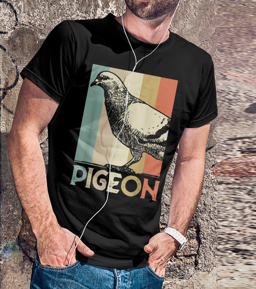 Pigeon Breeder Racing Retro Bird Stripes T-Shirt