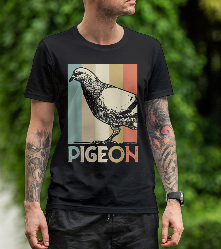 Pigeon Breeder Racing Retro Bird Stripes T-Shirt