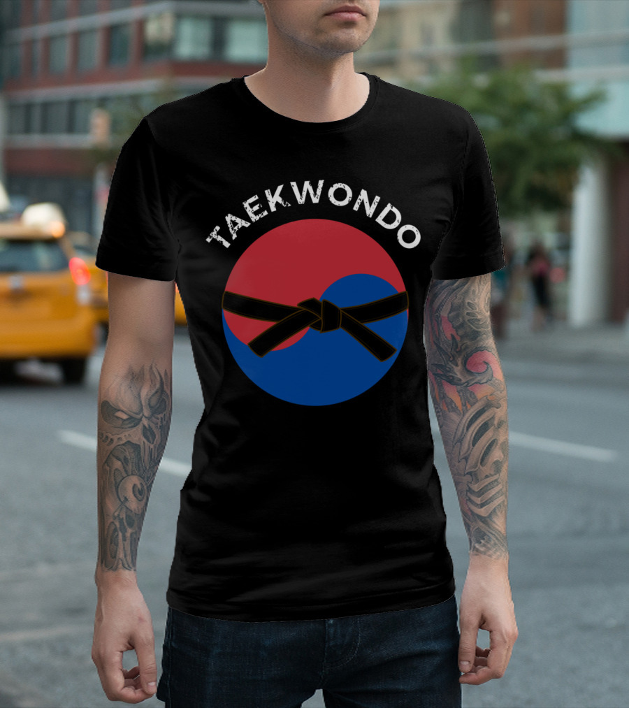 Taekwondo Korean Flag Black Belt Martial Arts T-Shirt