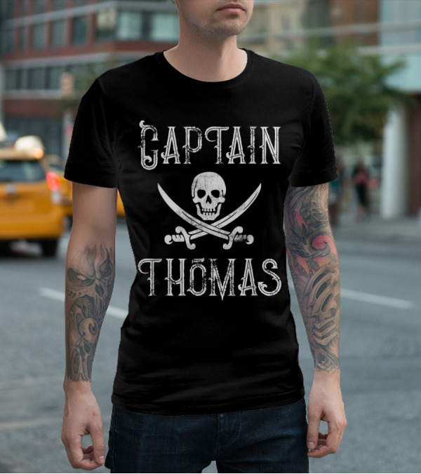 Captain Thomas Skull Crossbones Vintage Boating T-Shirt