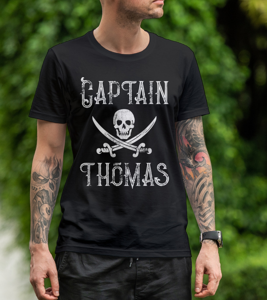 Captain Thomas Skull Crossbones Vintage Boating T-Shirt