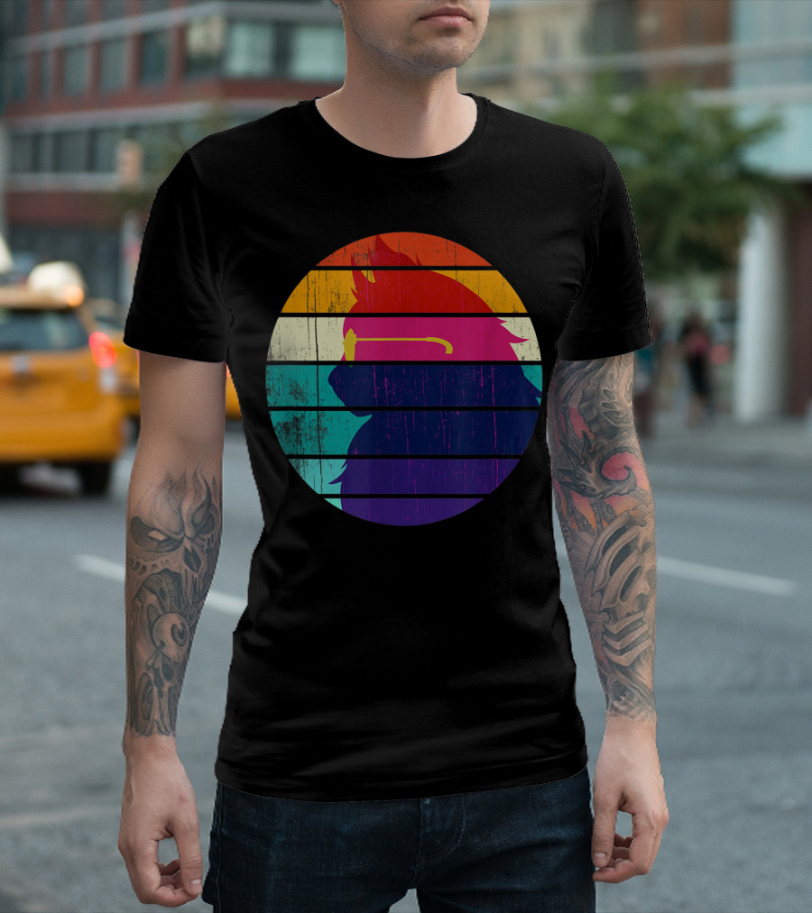 Cool Urban Vintage Colors Gorilla Silhouette Smooth Retro T-Shirt
