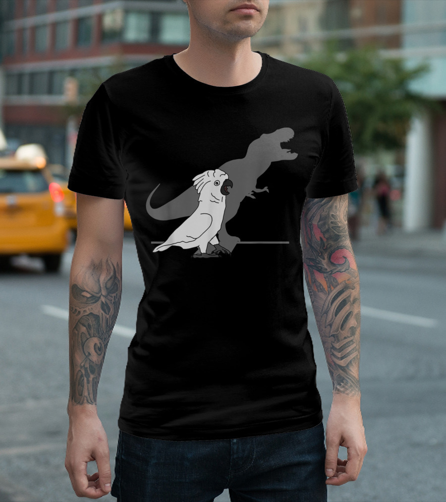 Cute Screaming Parrot Bird Birb Funny Trex T-Shirt