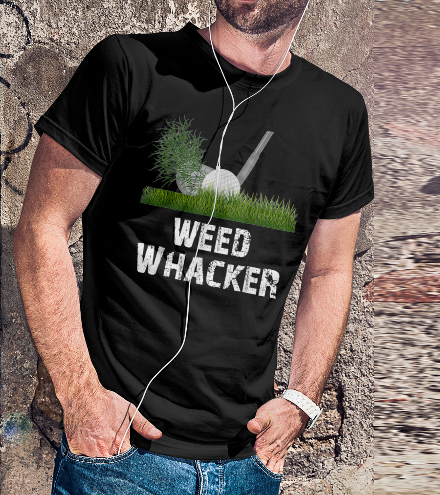 Weed Whacker Distressed Funny Golf Ball Grass T-Shirt