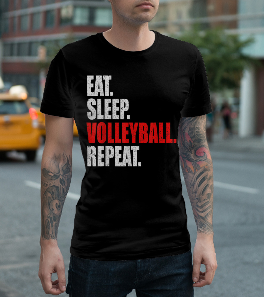Eat Sleep Volleyball Repeat Volleyball Player Life Cycle T-Shirt