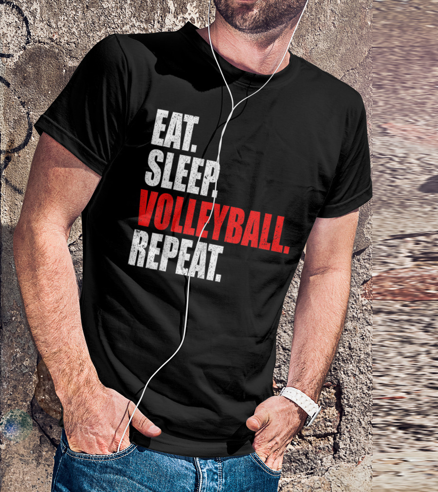 Eat Sleep Volleyball Repeat Volleyball Player Life Cycle T-Shirt