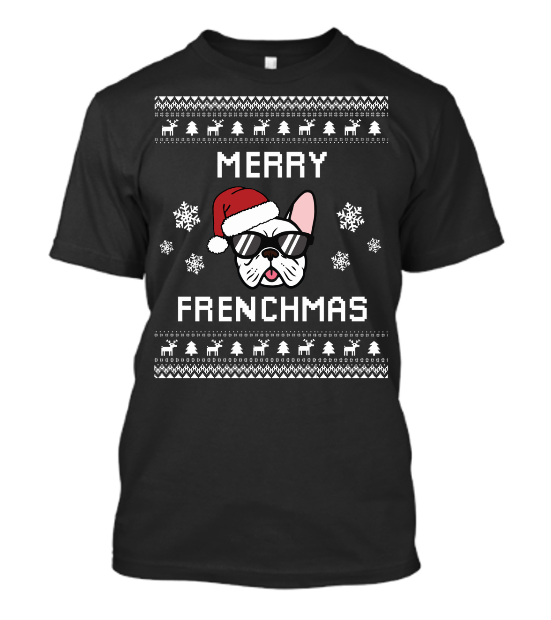 Merry Frenchmas French Bulldog Christmas Frenchie T-Shirt
