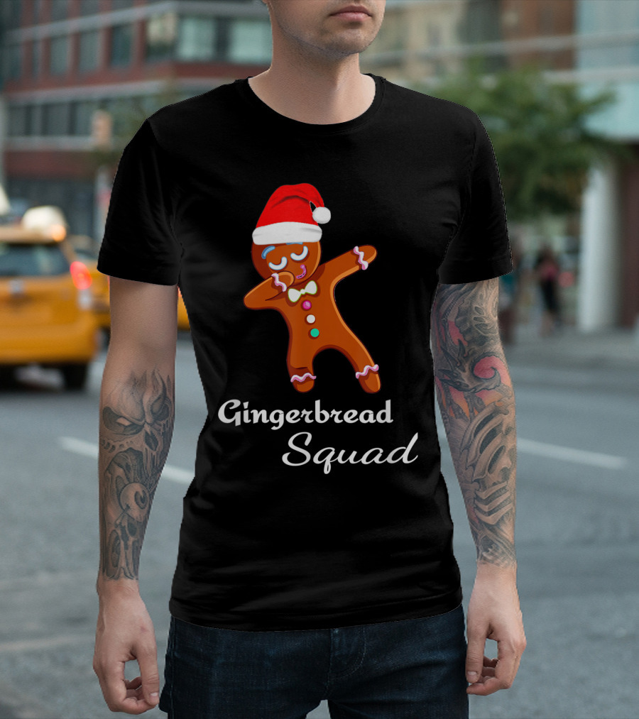Gingers For Life Dabbing Gingerbread Squad With Santa Hat T-Shirt