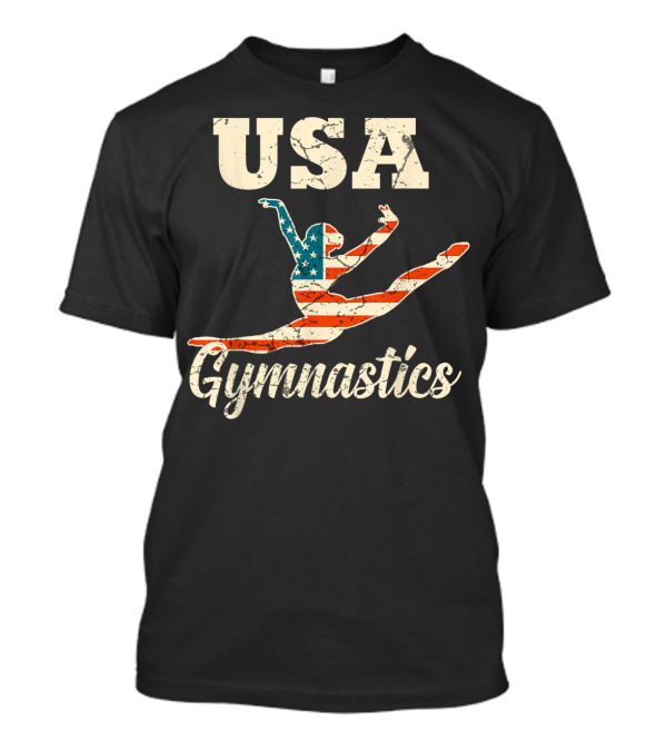 USA Gymnastics American Flag Gymnast T-Shirt