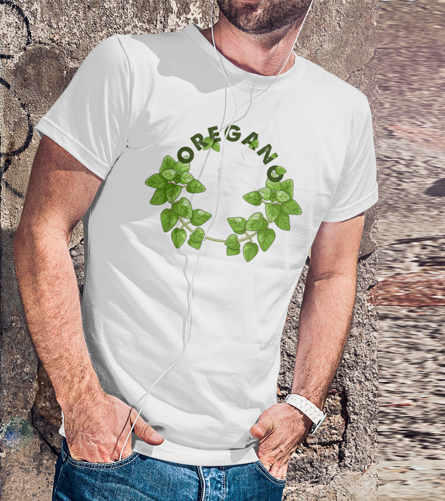 Oregano Herb Collectors Green Leaf Wreath T-Shirt