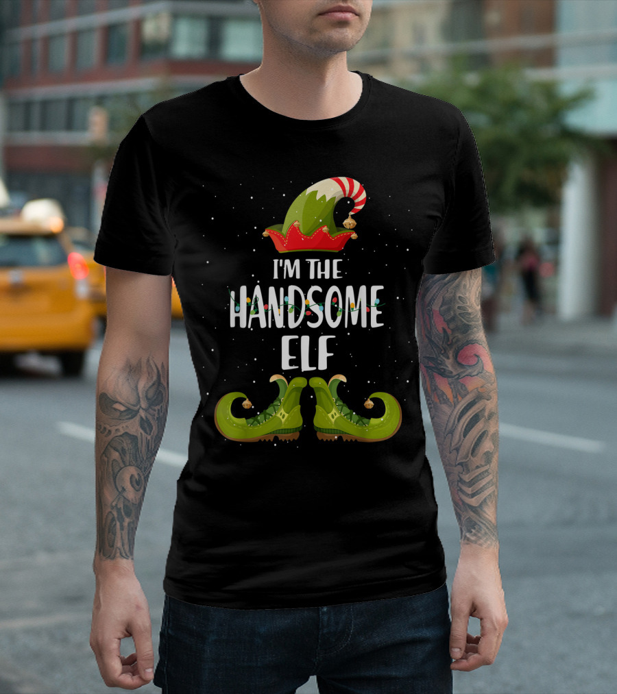 I'm The Handsome Elf Festive Hat and Shoes T-Shirt