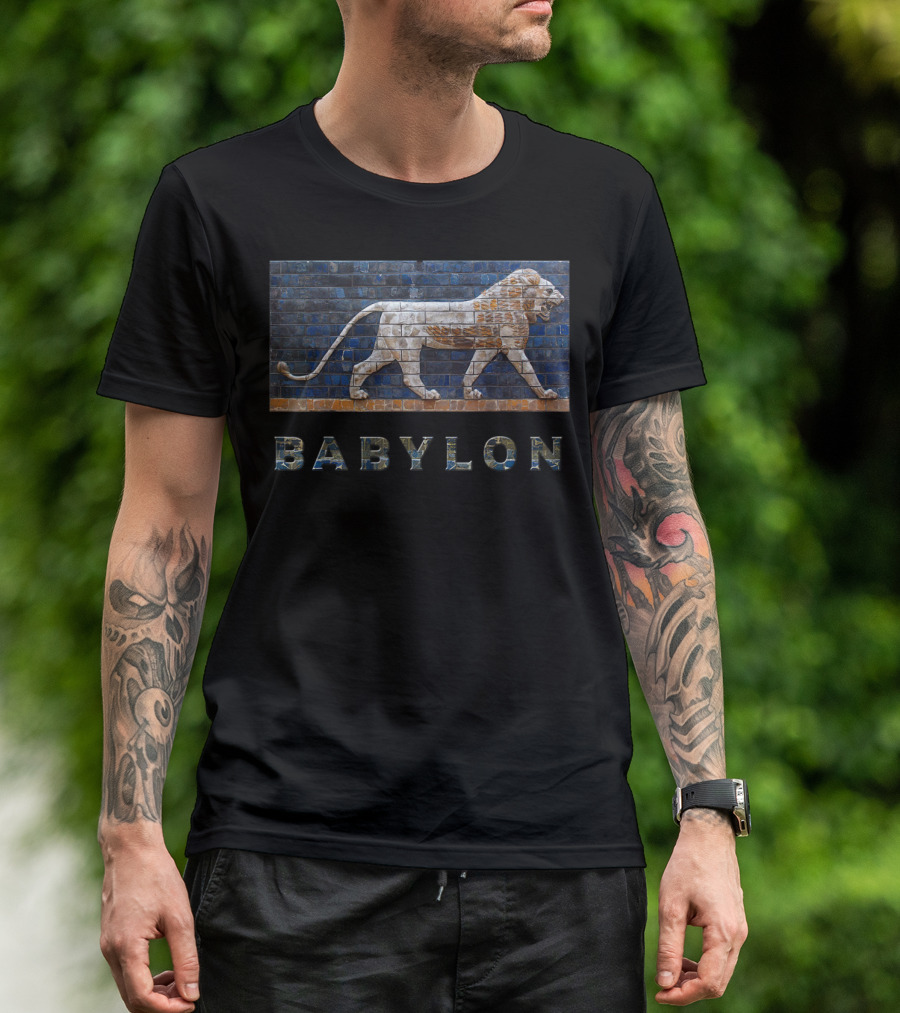 Babylon Lion Stone Mosaic Ancient T-Shirt